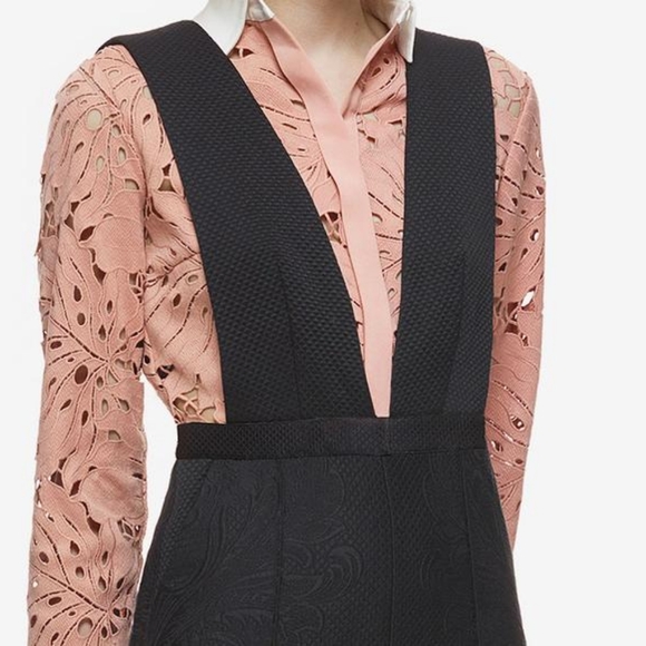 *SOLD* Botanical Crest Lace & Jacquard Jumpsuit - Picture 2 of 7